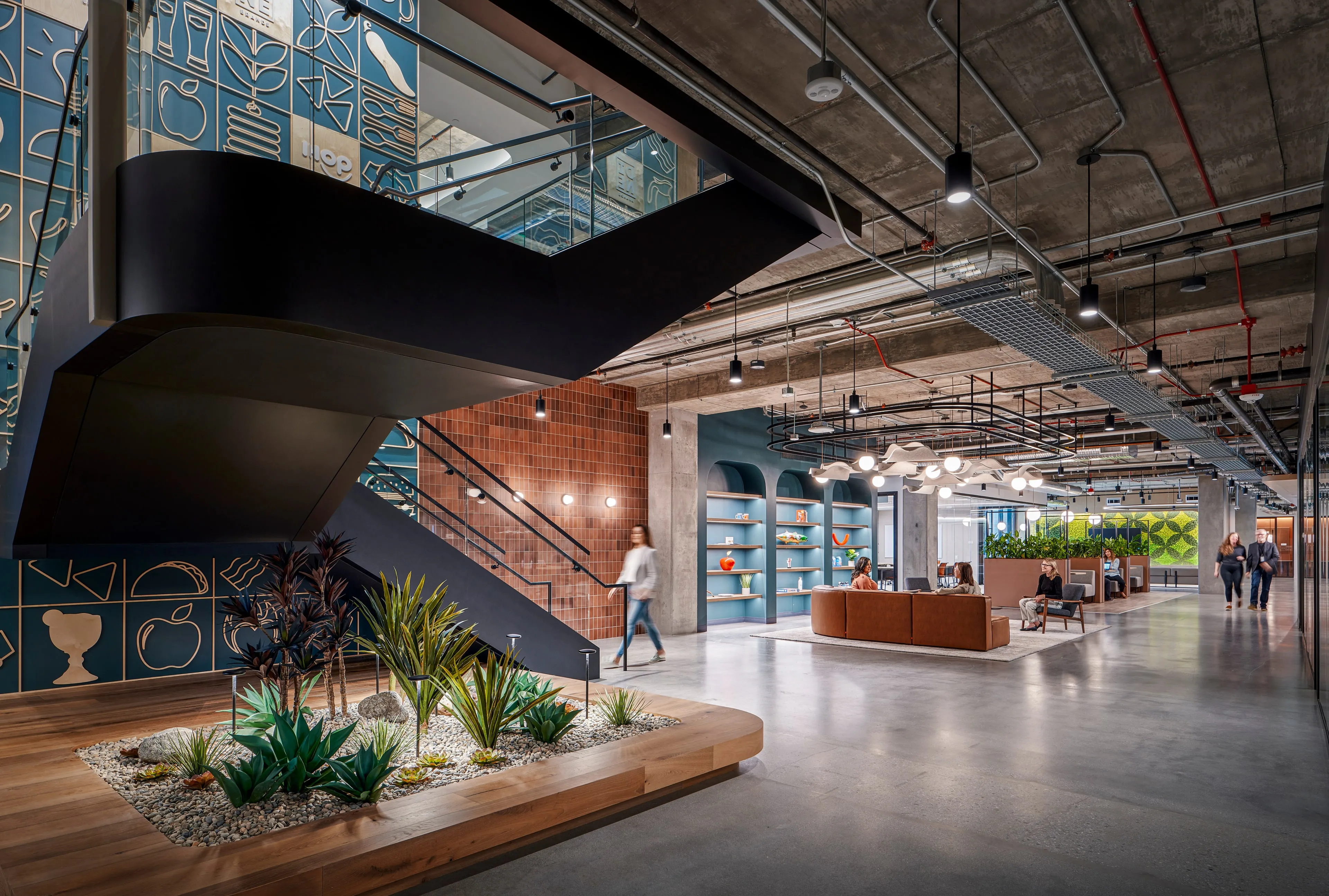 Feature stair at the Dine Brands headquarters.